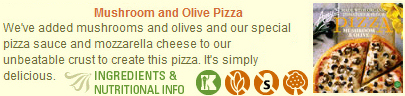 Mushroom & Olive Pizza
