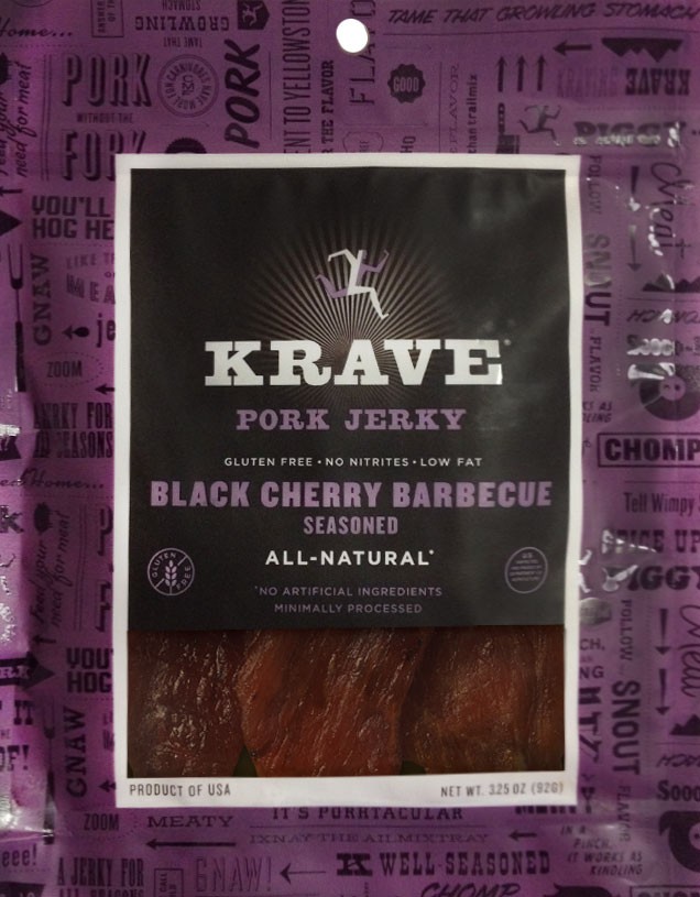 8-55002-00321-0 Blackcherry BBQ Pork Jerky 8/3.25 oz Bag Krave Jerky