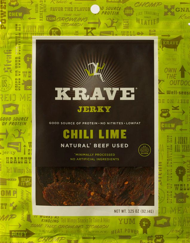 8-55002-00303-6 Chili Lime Beef Jerky 8/3.25 oz Bag Krave Jerky